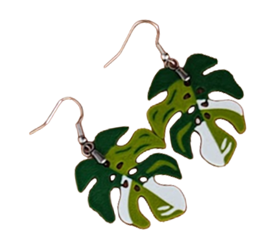 Monstera Oorbellen Camo